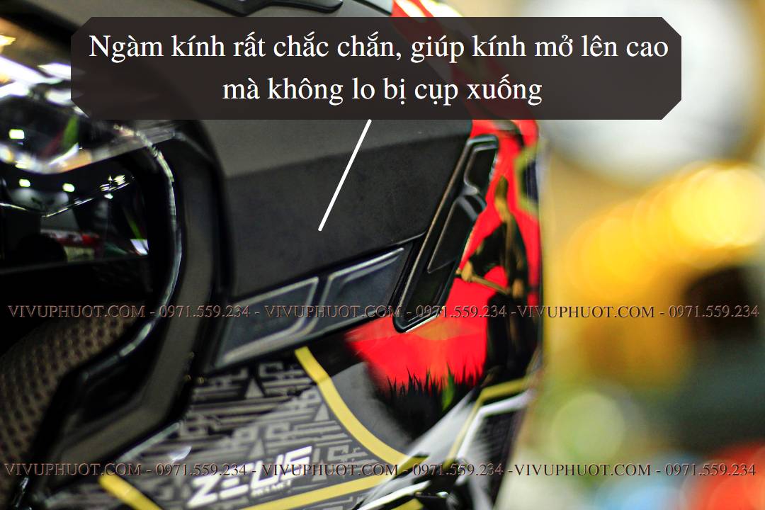 Mũ 3/4 Zeus 613B Samurai Đỏ Bóng