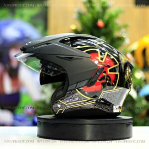 Mũ 3/4 Zeus 613B Samurai Đỏ Bóng