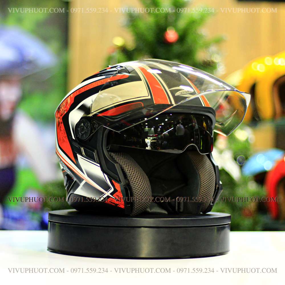 mu-bao-hiem-3-4-zeus-613b-trang-cam-24 Mũ 3/4 Zeus 613B Samurai Trắng Cam
