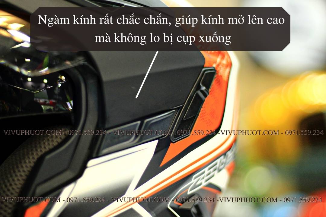 Mũ 3/4 Zeus 613B Samurai Trắng Cam