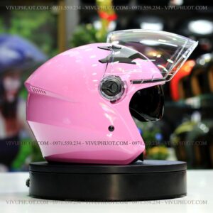 Mũ 3/4 Royal M268 2 Kính Hồng Pastel