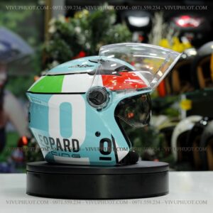 Mũ 3/4 Royal M268 2 Kính Leopard