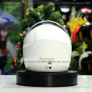 Mũ 3/4 Royal M268 2 Kính Trắng Bóng