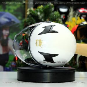 Mũ 3/4 Royal M268 2 Kính Trắng Bóng