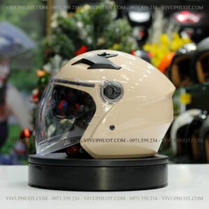 Mũ 3/4 Royal M268 2 Kính Trắng Sữa