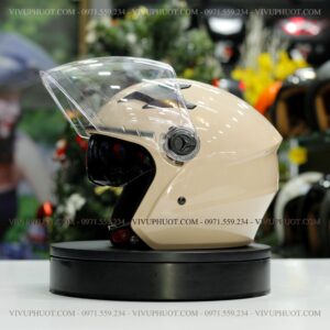 Mũ 3/4 Royal M268 2 Kính Trắng Sữa