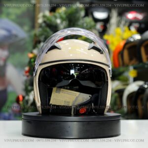 Mũ 3/4 Royal M268 2 Kính Trắng Sữa