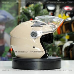 Mũ 3/4 Royal M268 2 Kính Trắng Sữa