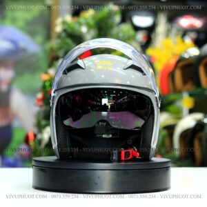 Mũ 3/4 Royal M268 2 Kính Xám Xi măng