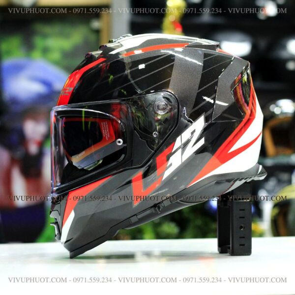 Mũ Fullface LS2 FF800 Storm Đen Đỏ Nerve