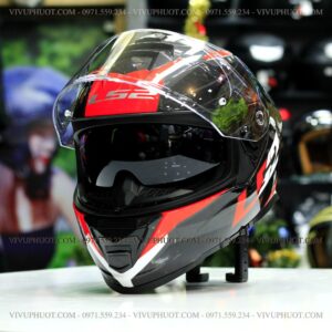 Mũ Fullface LS2 FF800 Storm Đen Đỏ Nerve