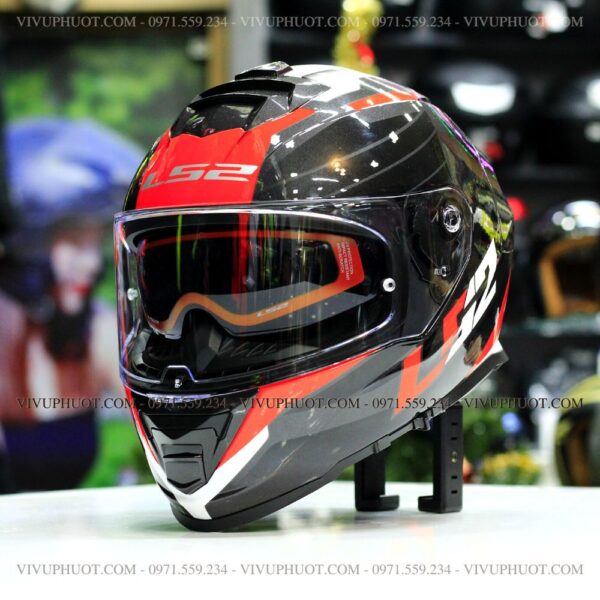 Mũ Fullface LS2 FF800 Storm Đen Đỏ Nerve