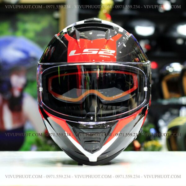 Mũ Fullface LS2 FF800 Storm Đen Đỏ Nerve