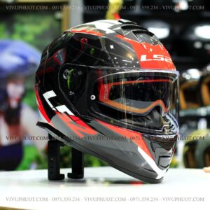Mũ Fullface LS2 FF800 Storm Đen Đỏ Nerve