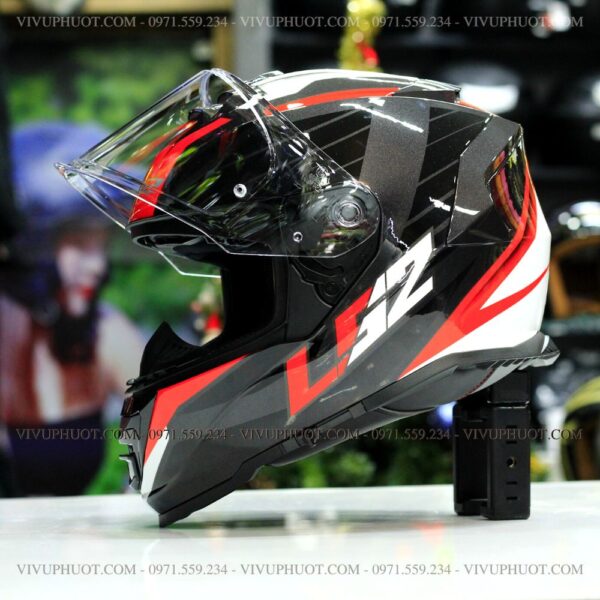 Mũ Fullface LS2 FF800 Storm Đen Đỏ Nerve