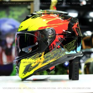 Mũ Fullface LS2 FF800 Storm Drop Black Yellow Red