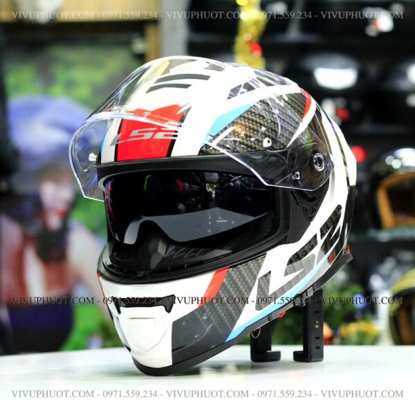 Mũ Fullface LS2 FF800 Storm Trắng Xanh