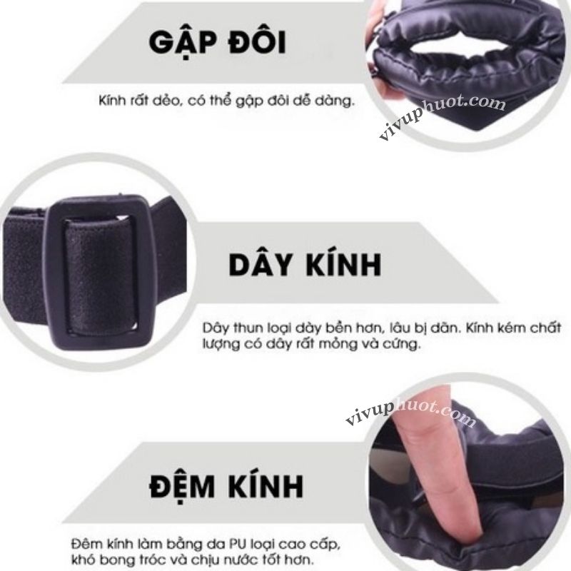 Kính Phi Công Cho Mũ 1/2 và 3/4 Gọng Bạc