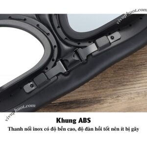 Kính Phi Công Cho Mũ 1/2 và 3/4 Gọng Đen