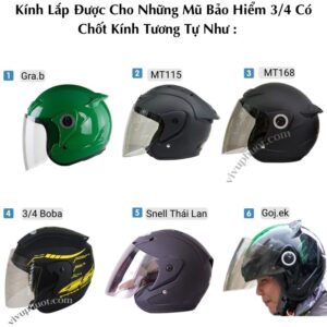 Kính Thay Thế Nón Bảo Hiểm Asia MT168 và Asia MT115