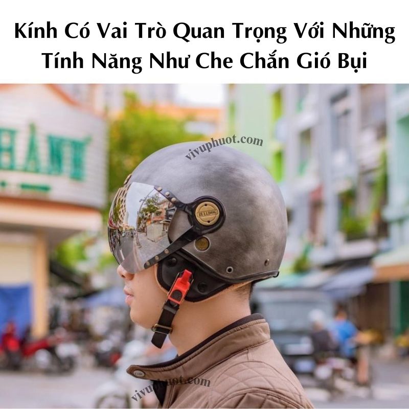 Kính gắn mũ bảo hiểm Bulldog Pom