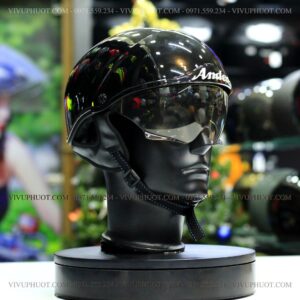 Mũ Bảo Hiểm 1/2 Andes 139 Đen Bóng