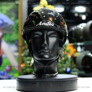 Mũ Bảo Hiểm 1/2 Andes 139 Đen Bóng