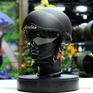 Mũ Bảo Hiểm 1/2 Andes 139 Đen Nhám