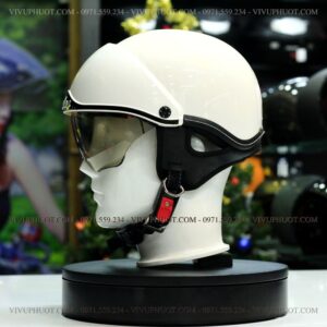 Mũ Bảo Hiểm 1/2 Andes 139 Trắng Bóng