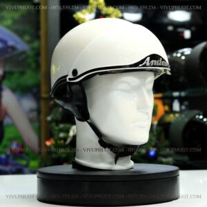 Mũ Bảo Hiểm 1/2 Andes 139 Trắng Bóng