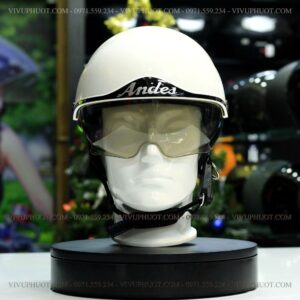 Mũ Bảo Hiểm 1/2 Andes 139 Trắng Bóng