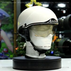 Mũ Bảo Hiểm 1/2 Andes 139 Trắng Bóng