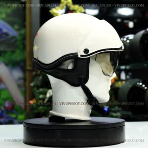 Mũ Bảo Hiểm 1/2 Andes 139 Trắng Bóng