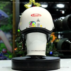 Mũ Bảo Hiểm 1/2 Andes 139 Trắng Bóng