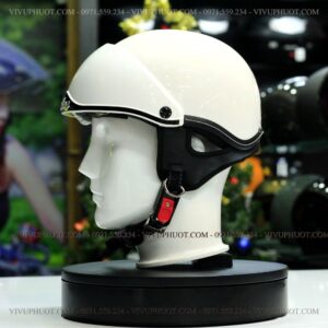 Mũ Bảo Hiểm 1/2 Andes 139 Trắng Bóng