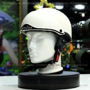 Mũ Bảo Hiểm 1/2 Andes 139 Trắng Bóng