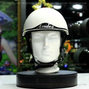 Mũ Bảo Hiểm 1/2 Andes 139 Trắng Bóng