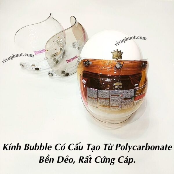 Kính Bubble Gắn Nón 3/4, Fullface