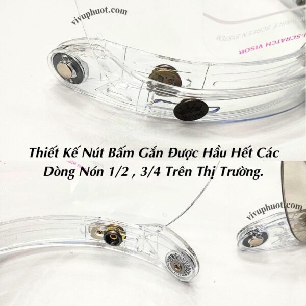 Kính Bubble Gắn Nón 3/4, Fullface