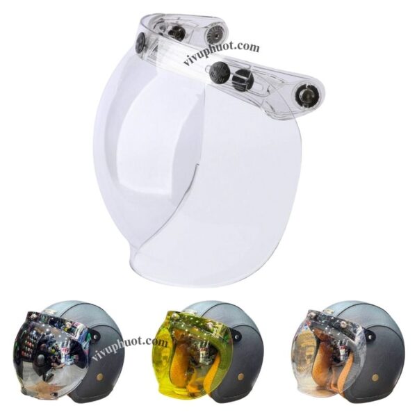 Kính Bubble Gắn Nón 3/4, Fullface