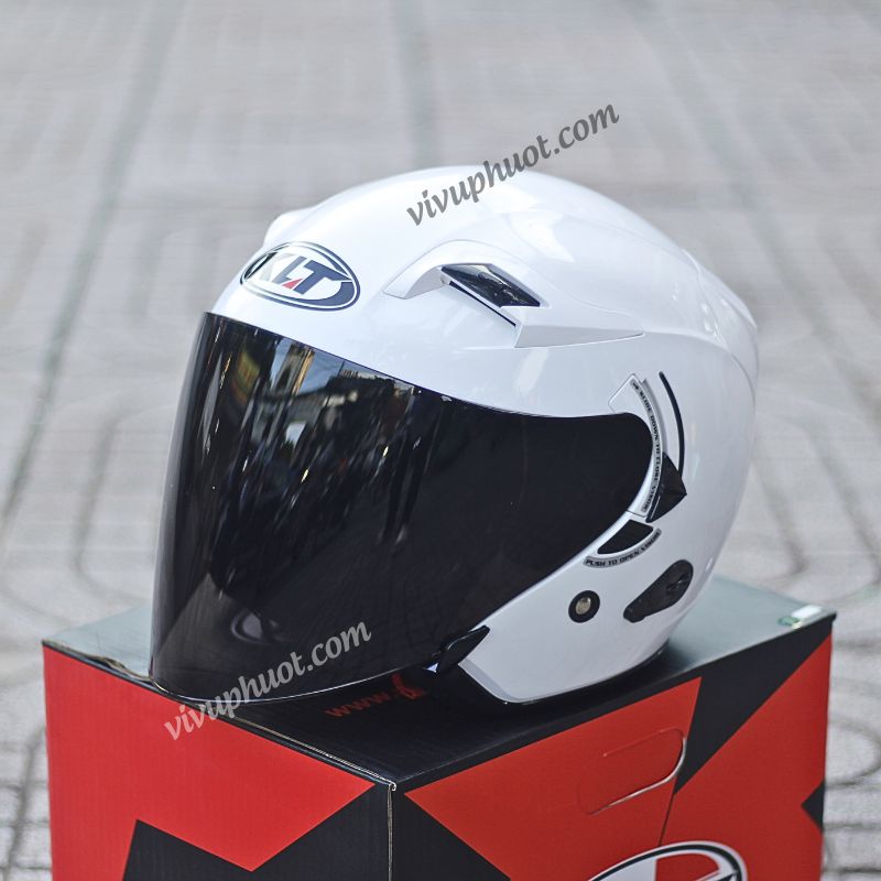Mũ 3/4 KLT Trắng Bóng