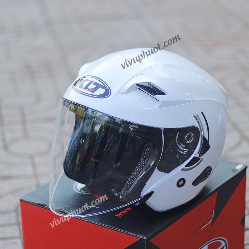 Mũ 3/4 KLT Trắng Bóng