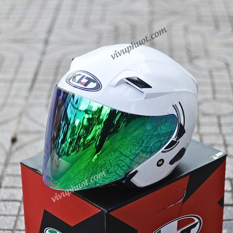 Mũ 3/4 KLT Trắng Bóng