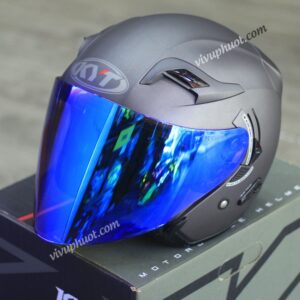 Mũ 3/4 KYT Venom X1 Xám Đen