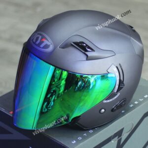 Mũ 3/4 KYT Venom X1 Xám Đen