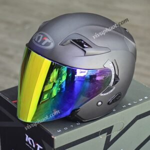 Mũ 3/4 KYT Venom X1 Xám Đen