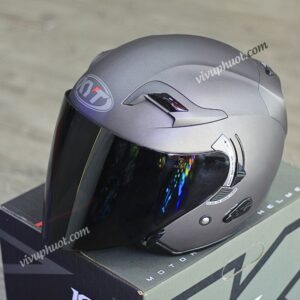 Mũ 3/4 KYT Venom X1 Xám Đen