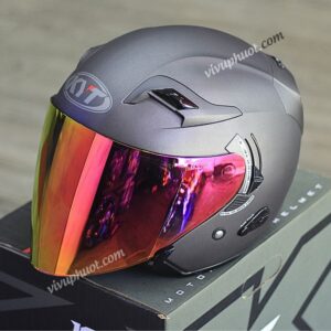 Mũ 3/4 KYT Venom X1 Xám Đen