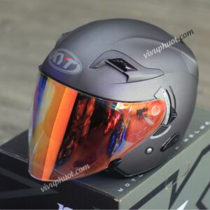 Mũ 3/4 KYT Venom X1 Xám Đen