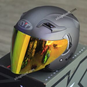 Mũ 3/4 KYT Venom X1 Xám Đen